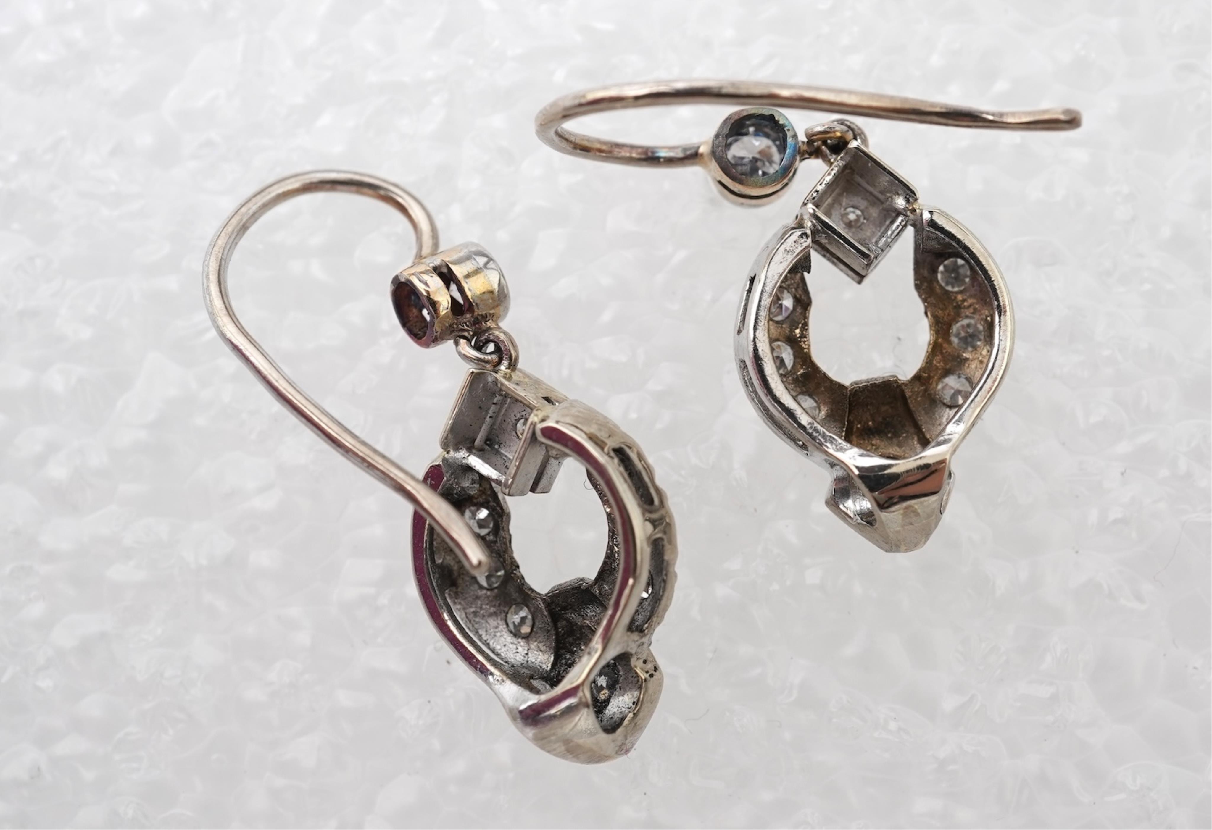 A pair of diamond earrings, mid 20th century and later